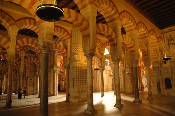 Abd al-Rahman I's original mosque - columns and double arches - Cordoba Spain