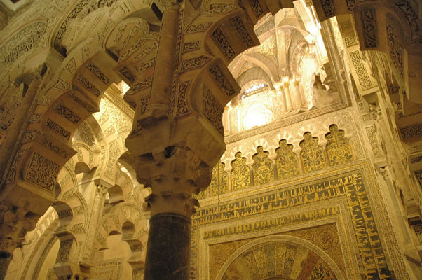 Maqsura, mihrab and dome in Al-Hakam II's section of the Great Mosque of Cordoba (Mezquita)
