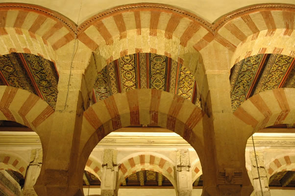 Decorated wood ceilings in the Mosque of Cordoba