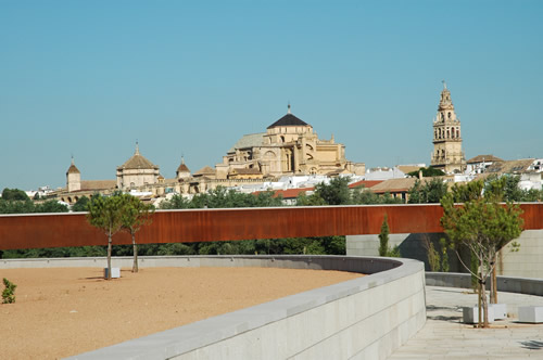 The Miraflores Bridge with Mosque-Cathedral in background