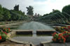 Reverse view of Alcazar palace, fountains and flowers - Cordoba