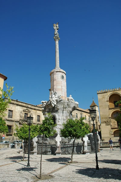 Cordoba's largest devotional column to St Raphael Archangel