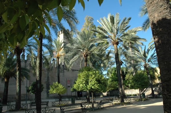 Entrance to Alcazar in Cordoba Spain