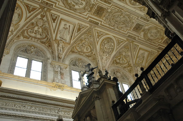 Renaissance ceilings and windows in Cordoba Cathedral